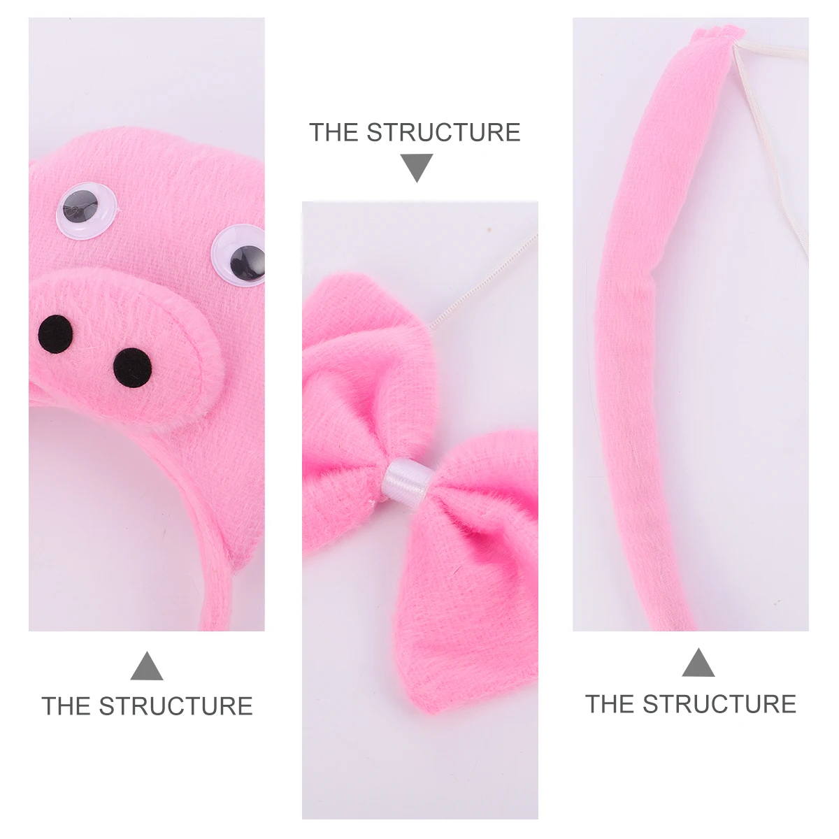 

3pcs Animal Headband Pink Pig Props Kids Hair Hoop Party Accessories Cosplay Headdress Child Birthday Festival