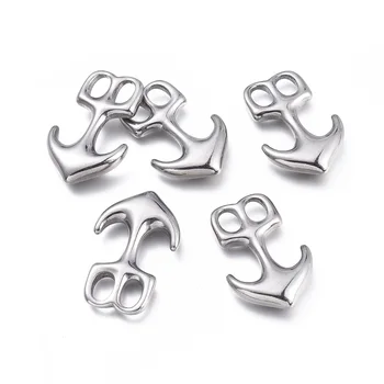 5pcs Anchor Hook Clasps 304 ตัวเชื่อมต่อสแตนเลสสําหรับผู้หญิงผู้ชายหนังสร้อยข้อมือปิดเครื่องประดับทําอุปกรณ์ DIY