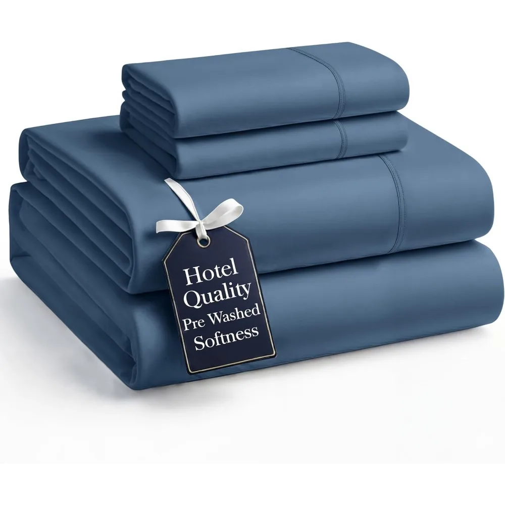 

Hydro-Brushed Microfiber King Sheet Set - 4 Piece Ultra Soft Bedding with Deep Pockets