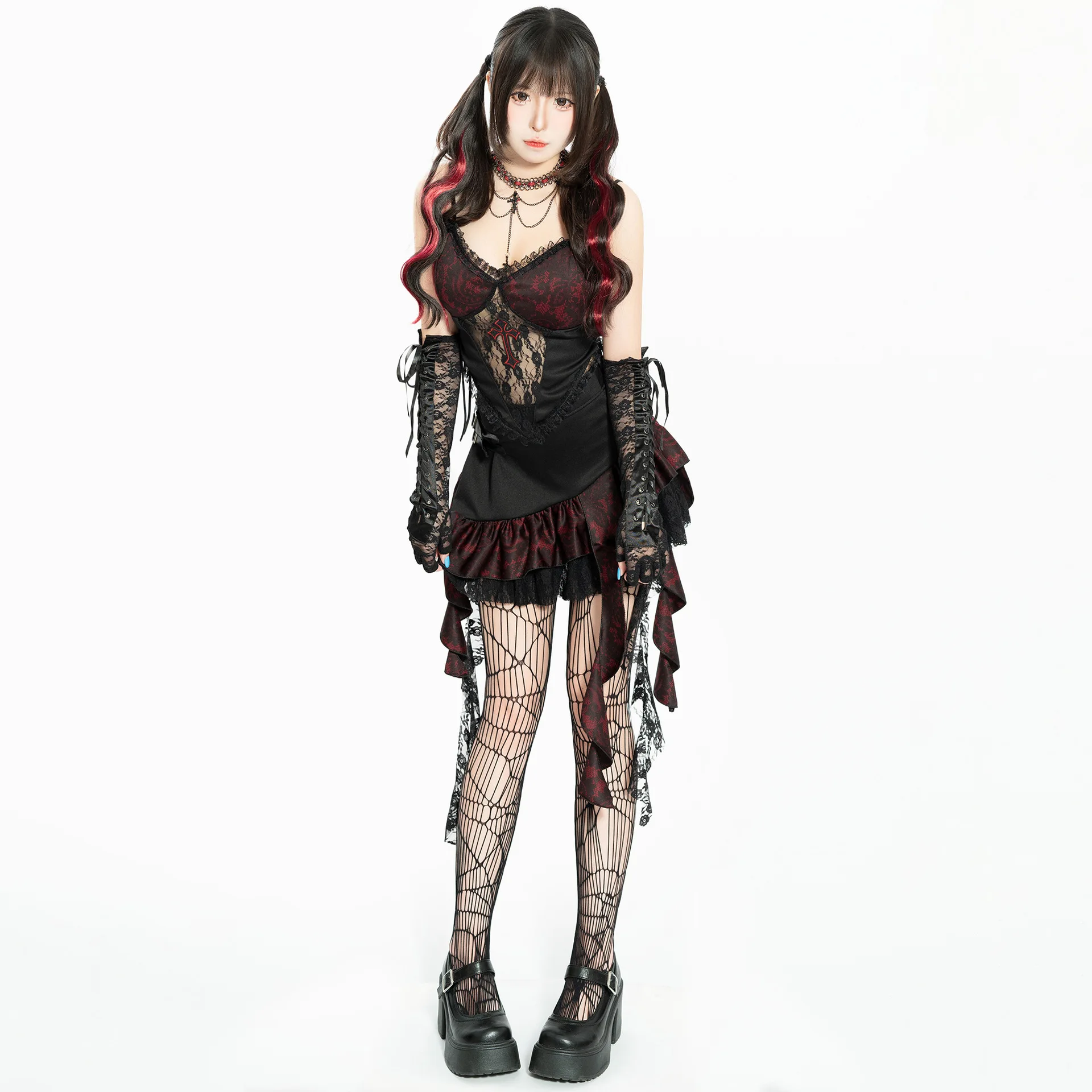 Japanese Gothic Style Duchess Strapless COS Costume Hot Girl Versatile Party Outfit Streamer Halloween Costume