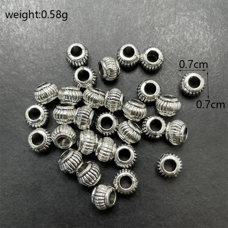 20-50pcs Spacer Beads Charms Antique Silver Gold Color Amulet Big Hole Spacer Beads Charms Pendants For Bracelets Jewelry Making