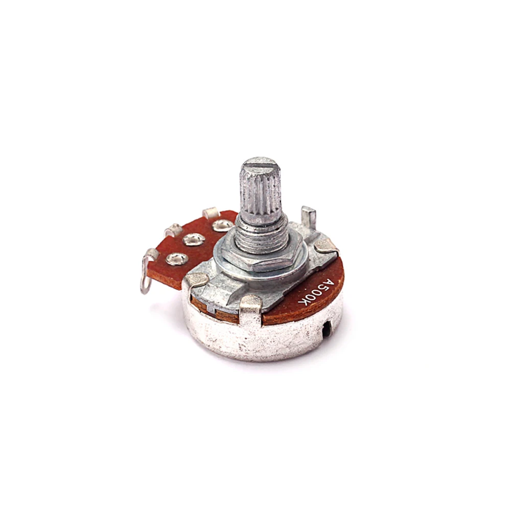 

Full Size A500k Guitar Long Curved Knurled Potentiometers Volume Tone Controls Audio Solder Lugs Guitar Potentiometer