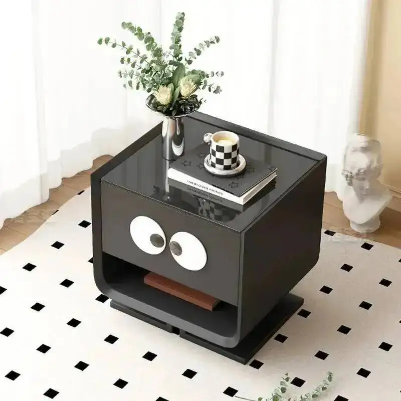 

Small Saving Mesitas Black Minimalist Table Nordic Wood Solid Cute Space Noche Mobile Night De Nightstands Unique Furniture