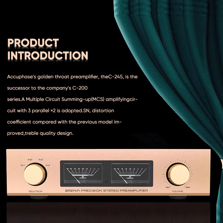 

BRZHIFI 2 Channel Accuphase C-245 Preamplifier Fully Balanced Remote Control HiFi Accuphase Clone Amplifier
