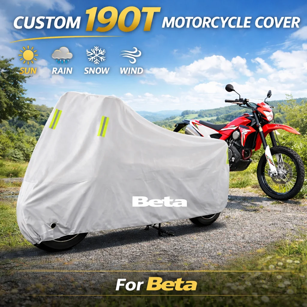 

For Beta Evo 250 300 80 Junior Senior RR 125 200 Motorcycle Cover Silver Waterproof UV Rain Dust Sun Outdoor Indoor Protector