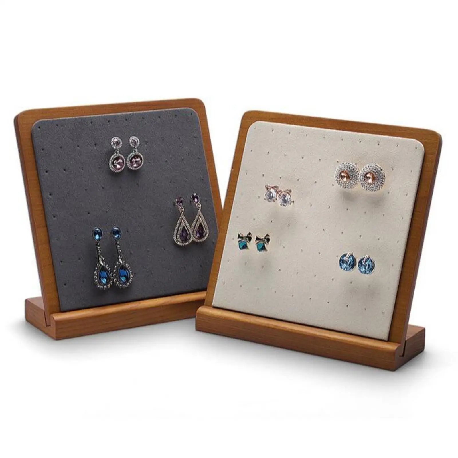 Earring Display Stand, Ear Stud Holder Wooden Jewelry Display Stand Jewelry Organizer for Tabletop Dresser Store Home Vanity