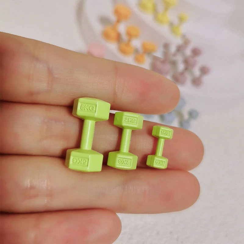 NEW 2PCS/Lot Miniature Dollhouse 1/12 1/6 Scale Dumbbell Mini Sport Accessories Children Toys Gift for OB11 Blyth BJD Dolls Play