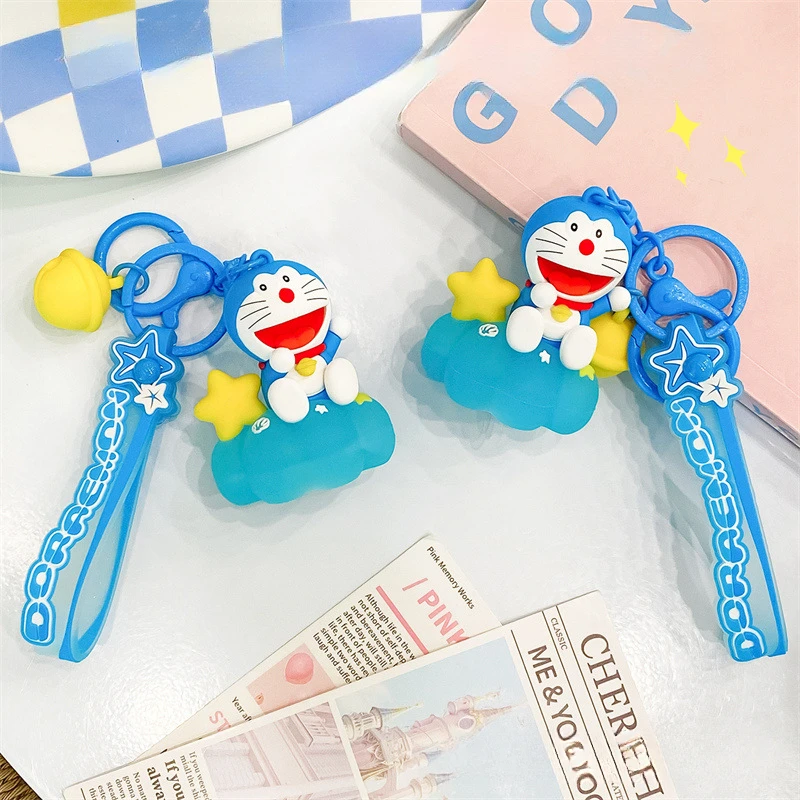 Doraemon Mysterious Deep Sea Night Light Keychain PVC Statue Action Figurine Desk Collectible Anime Model Toys Figures Gift