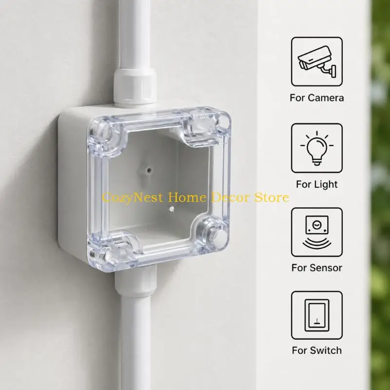 92MF Wiring Case with Clear Lid, Small Electrical Box Electrical Project Boxes for Board Housing, Gate Access Service, Cable