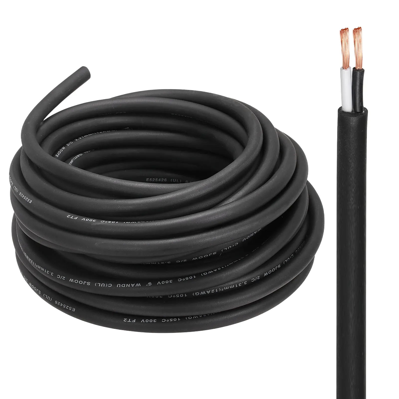 1Pcs SJOOW 12/14 Gauge 2/3 Conductor Electrical Wire 10-100ft 12/14 AWG Automotive Wire Power Cable 300V Flexible Extension Cord