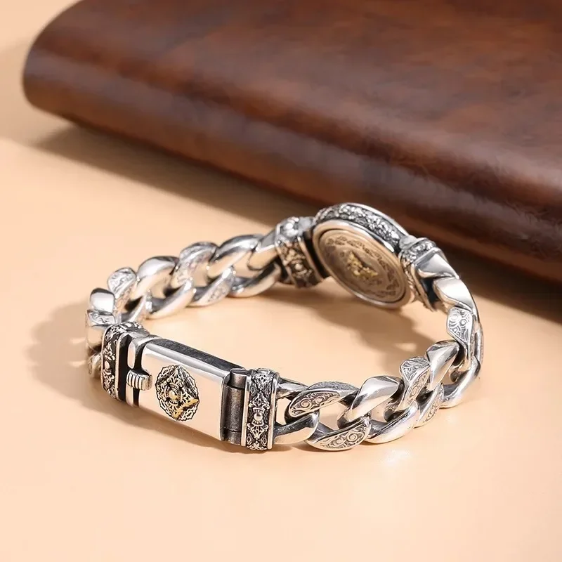 New Europe and America Men\'s and Women\'s Fashionable Rotating Retro Buckle Bracelet Vajra Cross Trend Hip-hop Jewelry