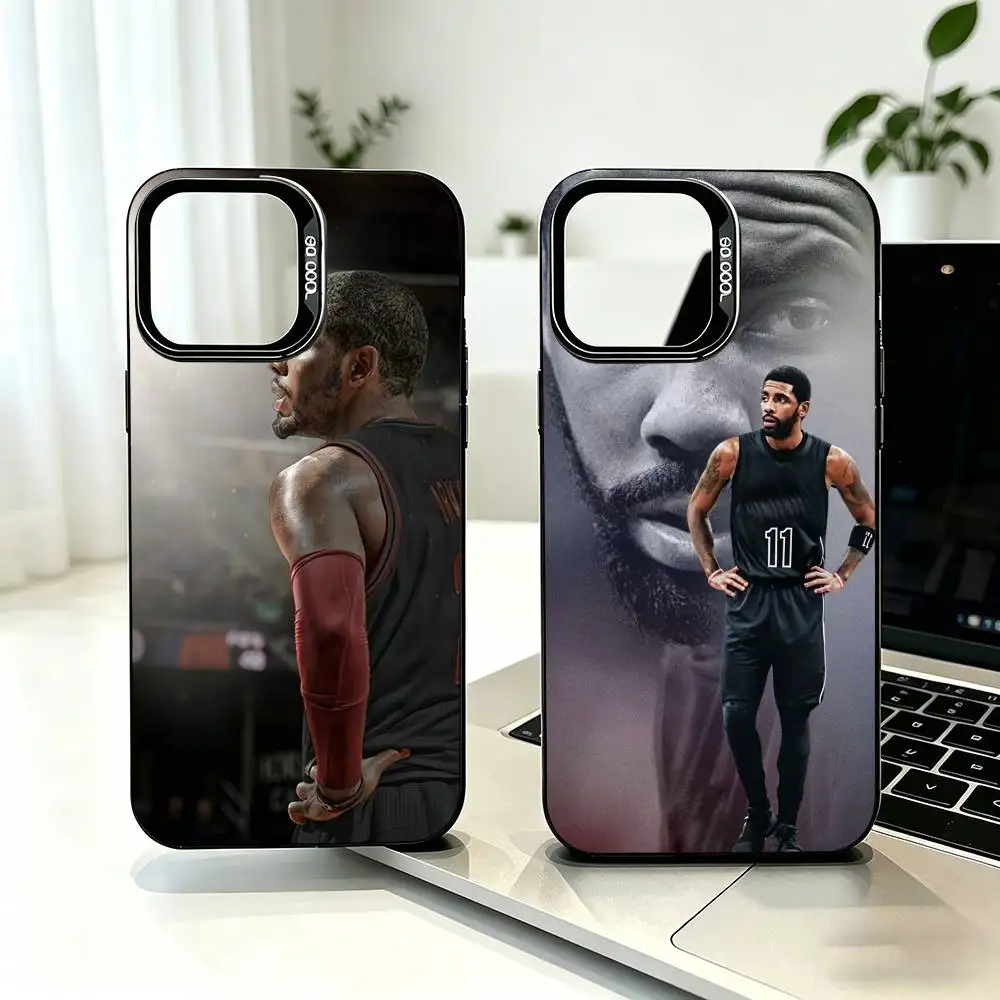 Capa de Celular Basquete K-Kyrie Irving 2 para iPhone 17, 16, 15, 14, 13, 12, 11 Plus, Pro Max, XS, Capa Colorida Prata Funda