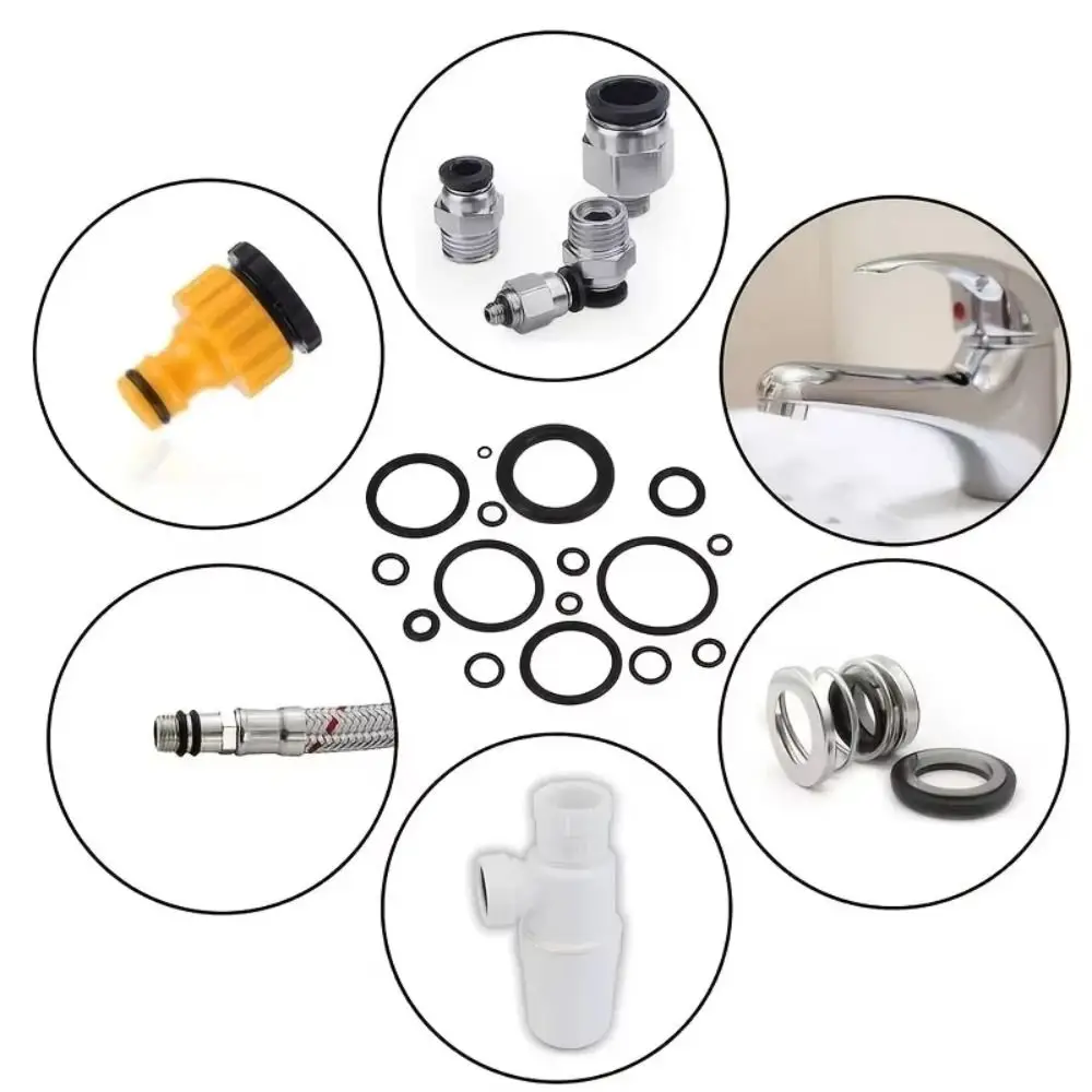 1200PCS Durable Air Conditioning O Ring Kit Wear-resistant Maintenance O-Type Sealing Rubber Ring Nitrile Rubber High-pressure