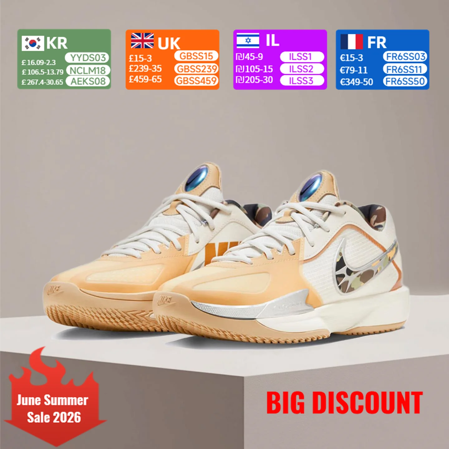 Nike Unisex Performance Basketball Shoes G.T. Cut Cross EP Cushioned Anti-Slip Low-Top Basketball Shoes HM3700-291