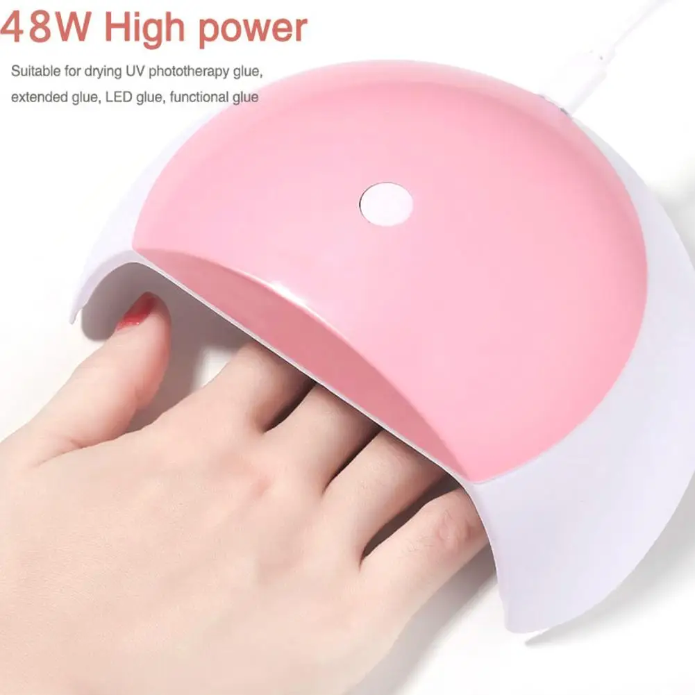 Lâmpada LED UV portátil para unhas com função de temporizador, energeticamente eficiente, 48W, para verniz de secagem rápida, casa