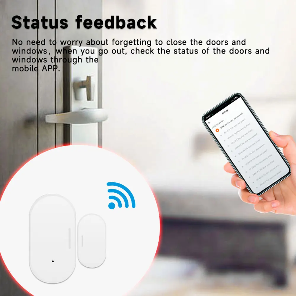 Zigbee 3.0 Z2MQTT Door Window Sensor Magnetic Smart Home Security Detector Works with Home Assistant Alexa Google
