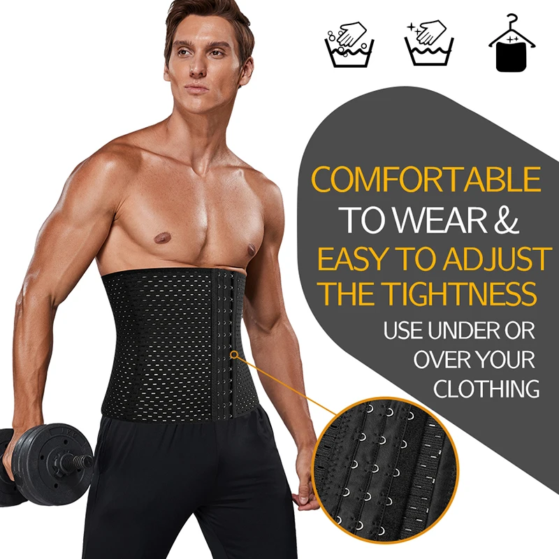 Men Slimming Body Shaper Waist Trainer Trimmer Belt Corset For Abdomen Belly Tummy Control Fitness Cincher Compression Shapewear