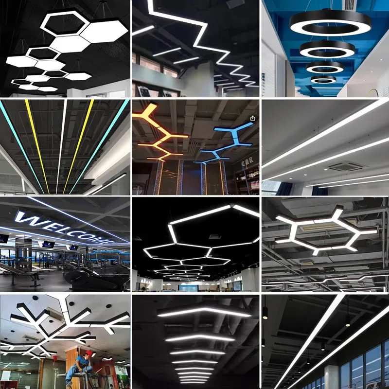 LED special-shaped light basketball court supermarket/gym video game city chandelier industrial wind return letter shape lamp view 4