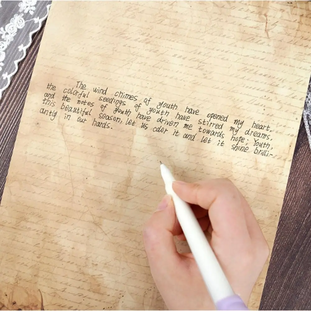 50 Sheets Vintage Stationery Writing Paper Simple Drawing Paper Literary Scrapbook Letter Paper DIY Crafts Double Sided