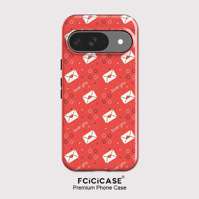 

Fcicicase Letter Love Heart Print Phone Case For Google Pixel 10 8 9 Pro 10A 7A 8A 10 9 Pro XL Dual Layer Shockproof Cover