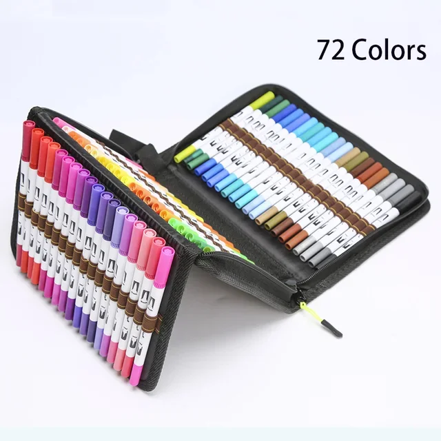 แปรงสีน้ํา MARKER ปากกา 60/120 สี Dual TIP Art Markers Felt TIP ปากกา Sketchbooks สําหรับวาดเครื่องเขียน MARKER