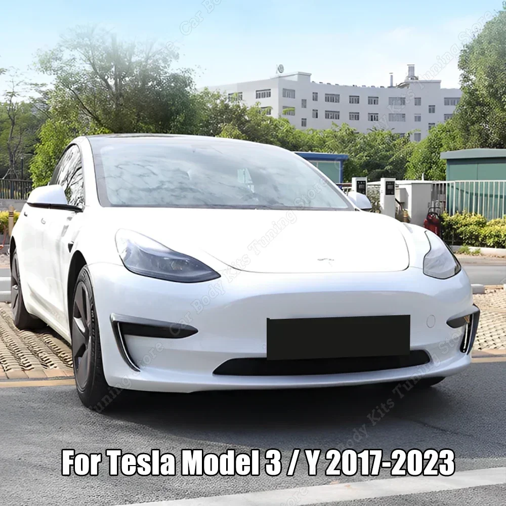 

Передний бампер для автомобиля Tesla Model 3 Y 2017-2023, противотуманная фара, чехол для бровей, противотуманный фонарь, отделка лезвия, спойлер, ветровой нож, блестящий черный тюнинг