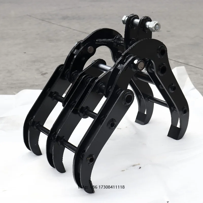 Accessoires hydrauliques d'excavatrice de grappin de bois forestier d'excavatrice