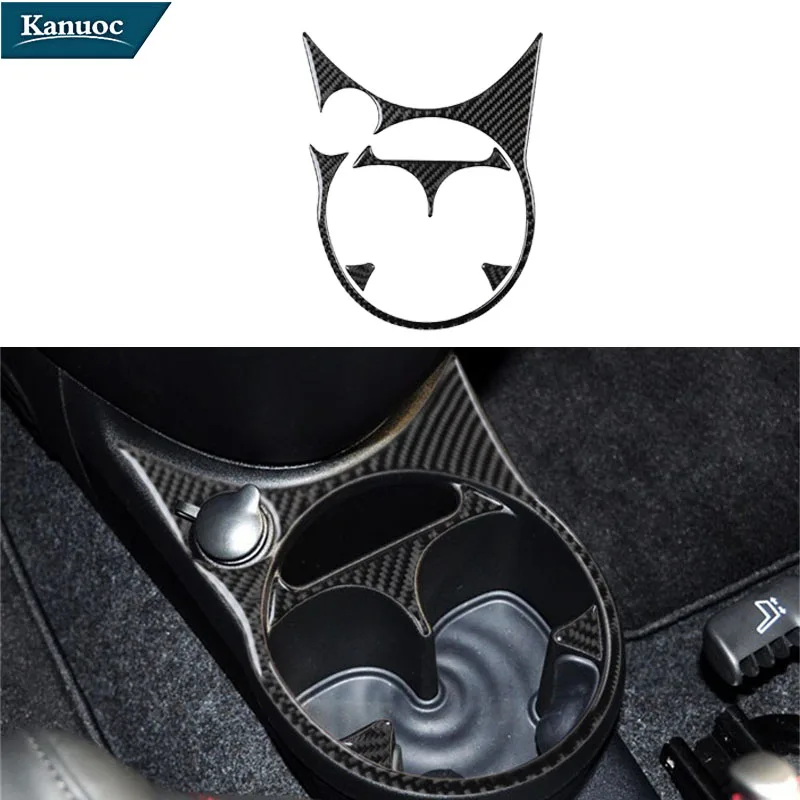 

For Fiat 500 2012 2013 2014 2015 Carbon Fiber Stickers Floor Console Frame Cover Trim Car Interior Decorative Accessories
