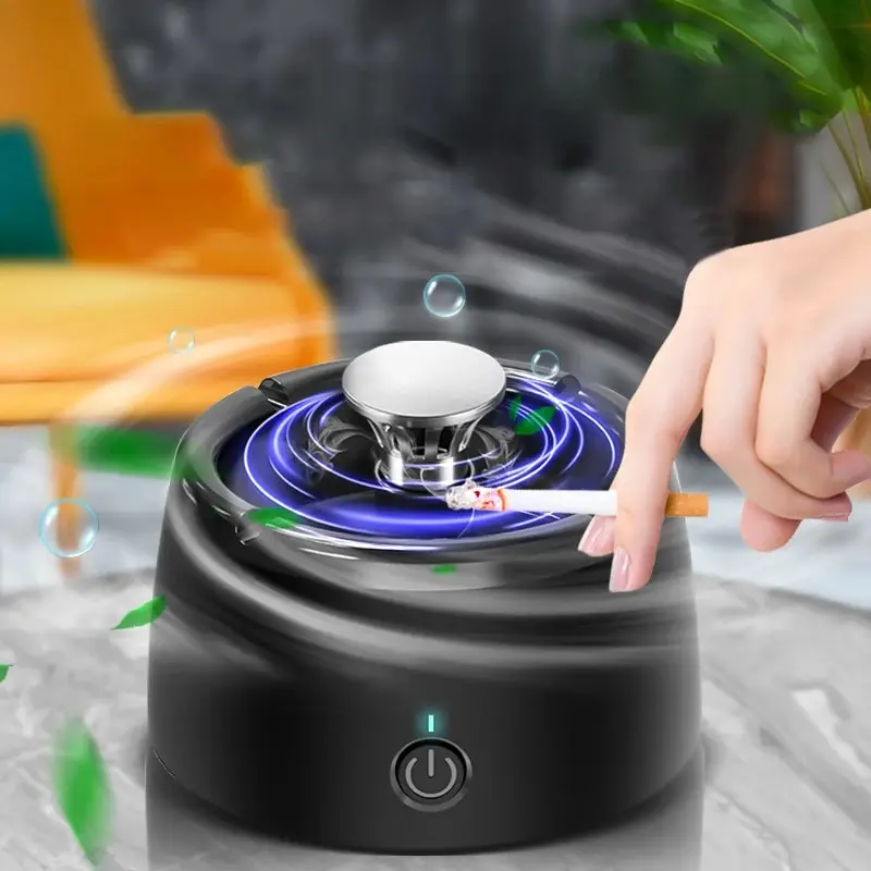 Portable Ashtray With Air Purification Electric Smok Eliminator Cigar Holder Ashtray For Home Car Boyfriend Gift Smoke Accessory