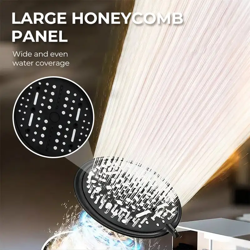 Multi-Functional High Pressure Handheld Shower Head 5-Modes Large Panel Booster Showerhead Bathroom Shower Accessories