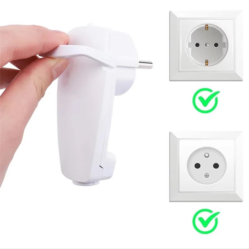AA08-2Pcs White Schuko Angled Plug Flat Schuko Flat Plug 250 V (16 A) Schuko Plug Flat Eu Plug