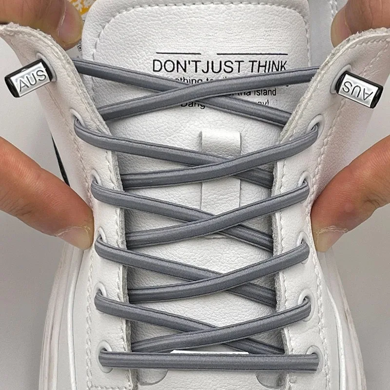 Verstärkte elastische Schnürsenkel ohne Binden für Sneaker und Sportschuhe - Runde Stretch-Schnürsenkel für Kinder und Erwachsene - Einheitsgröße für schnellen, einfachen und sicheren Sitz – Detail 2