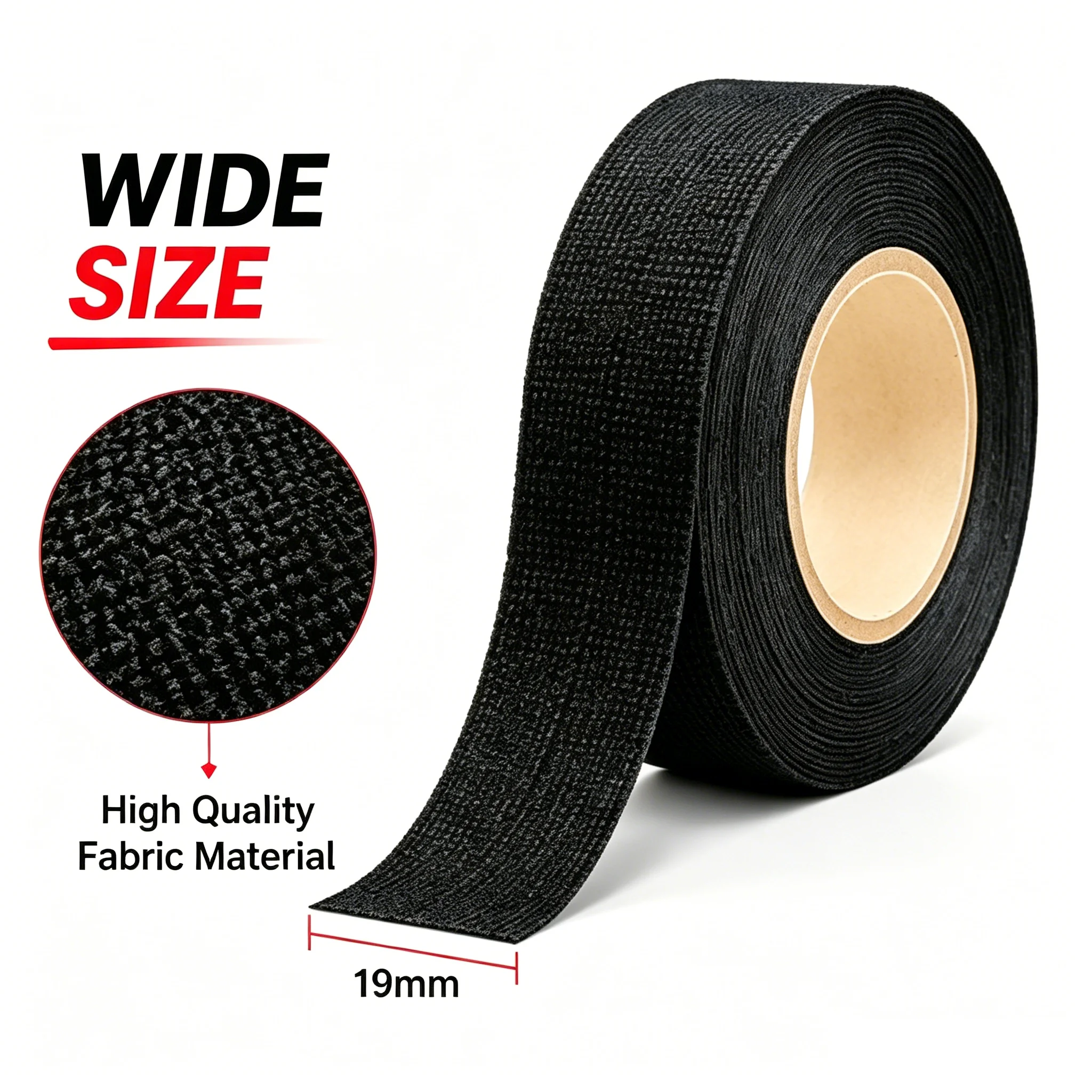 Velvet Car Wiring Harness Tape 9/19/25/32mm X 15M Noise Reduction Anti Abnormal Noise Wear-Resistant Wiring Harness Winding Tape