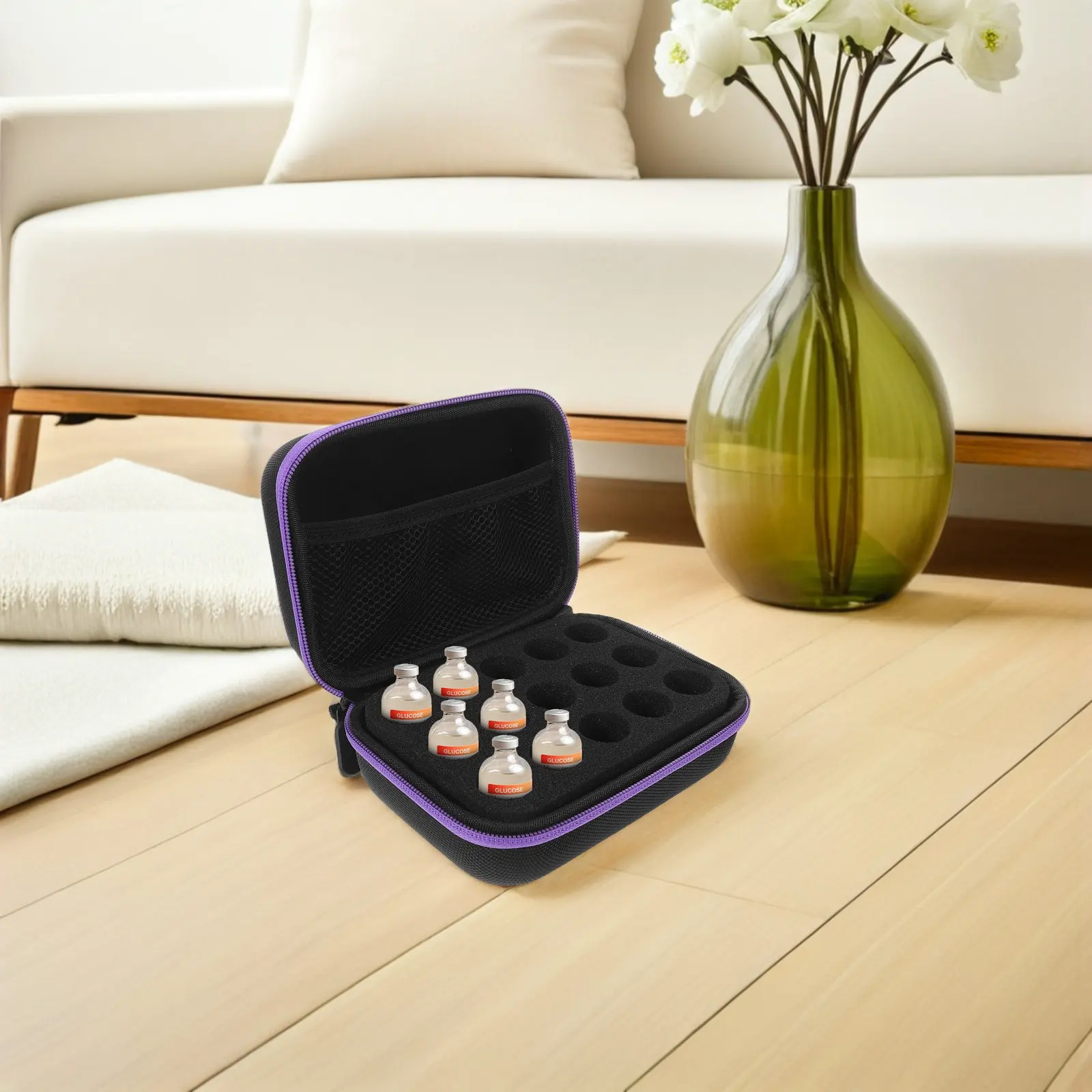 Transparent Insulin Vial Organizer Case 15 Slots Storage Box Portable Insulin Holder Fridge Protector for Diabetics