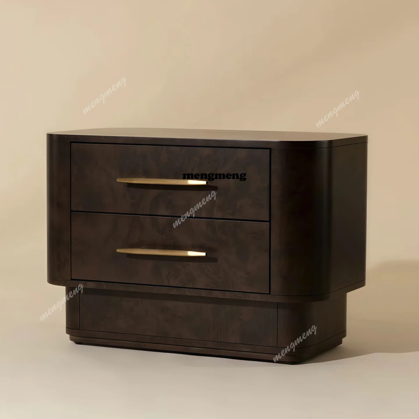 

Italian minimalist solid wood bedroom bedside cabinet Modern minimalist light luxury locker Tree tumor pattern storage cabinet