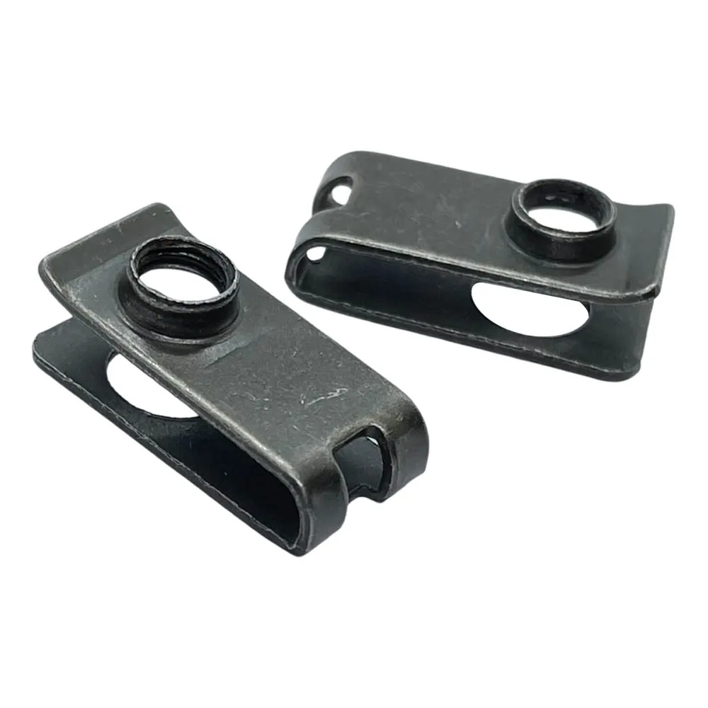 20/10pcs U-Type Clips with Thread M6 Car Metal Retainer 6mm License Plate Fixing Buckle Bolt Base Decorative Buckle