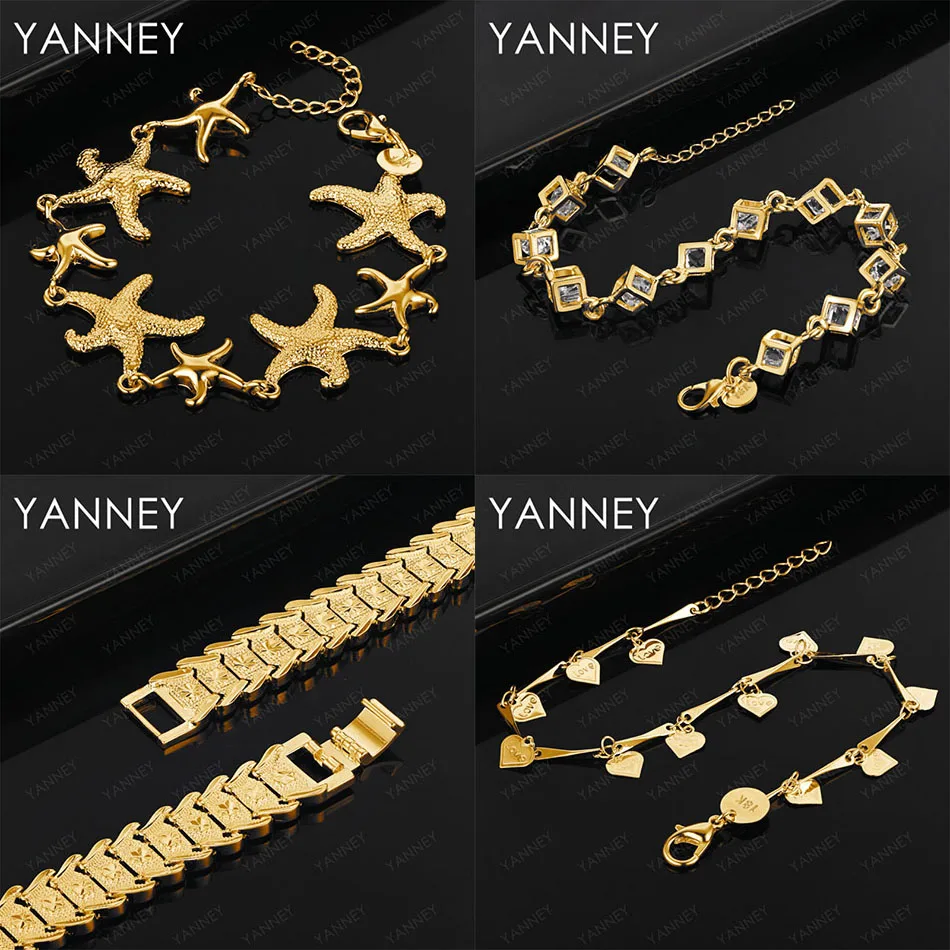 

Fashion 925 Sterling Silver 18K Gold Exquisite Starfish Square Zirconia Bracelet Women Jewelry Wedding Accessories Party