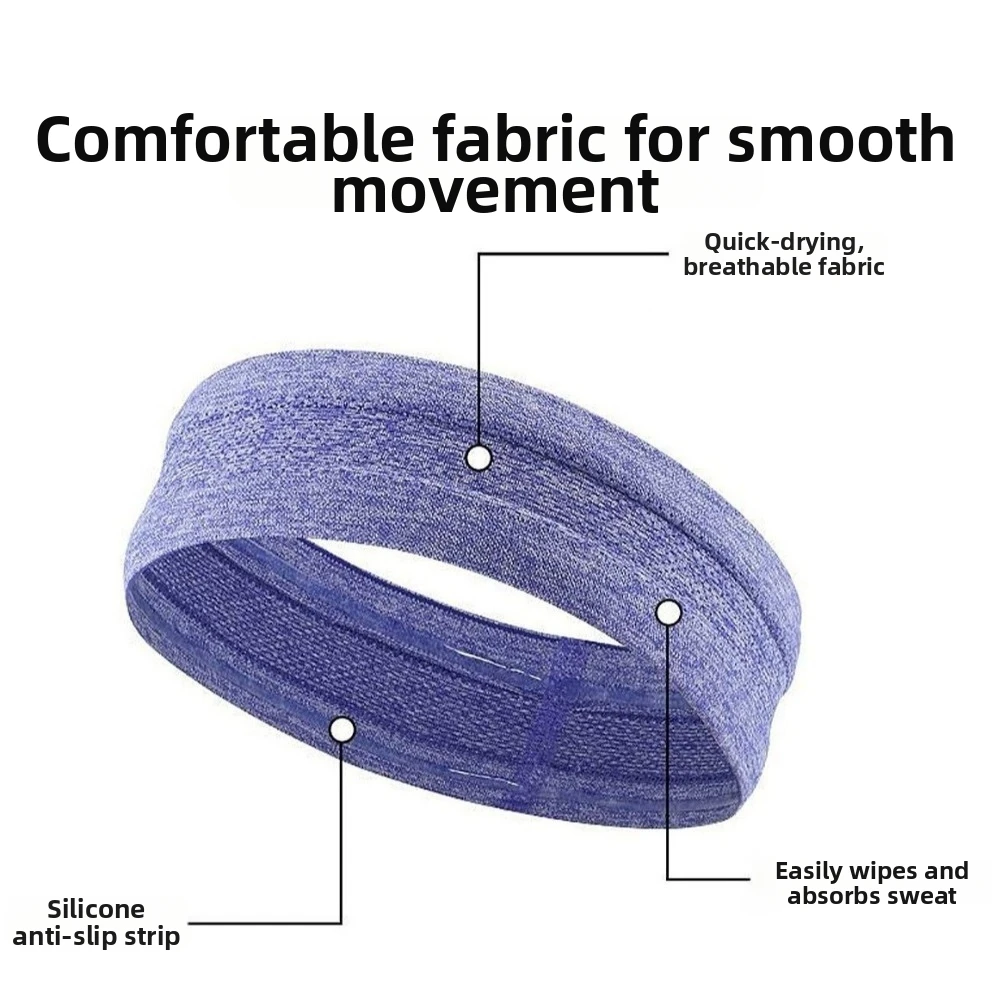 Fashion Elastic Sports Headband Breathable Non-Slip Sweatband Sweat Absorbing Multicolors Running Headband for Men Women