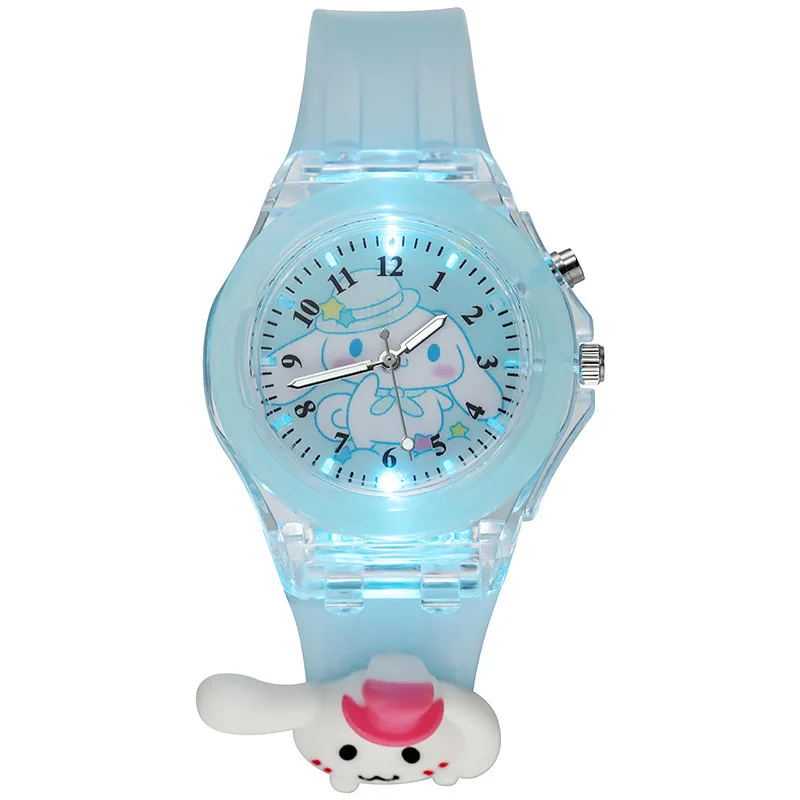 Sanrio HelloKitty Watch Anime Luminous Watch Cinnamoroll Kawaii Kuromi Kids Multi-color Electronic Watch Birthday Gift Cute Girl