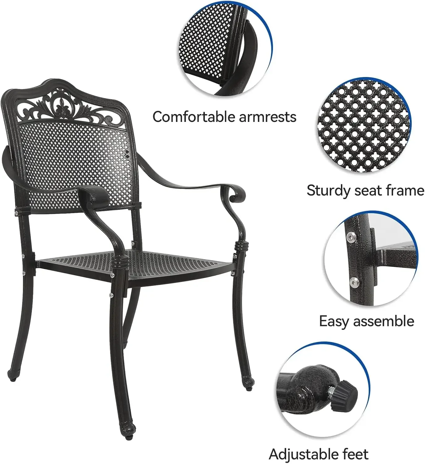 [Best Seller!]5 Piece Outdoor Patio Bistro Set,35" Bistro Dining Table and 4 Backyard Garden Chairs, Furniture Set for Kitchen,