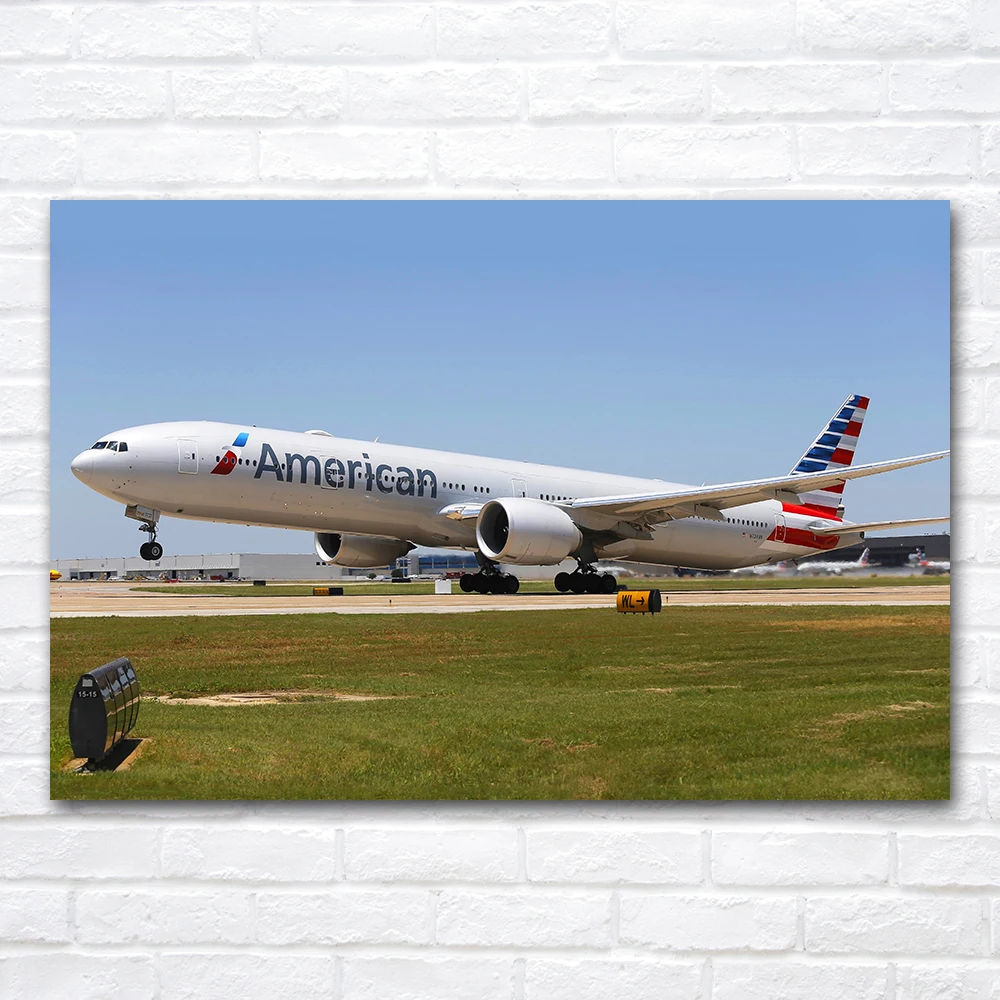 Wall Art Painting Boeing-777 Airliner Passenger Airplane Picture Printed on Canvas Mural Wall Decoration Home Decor Mural