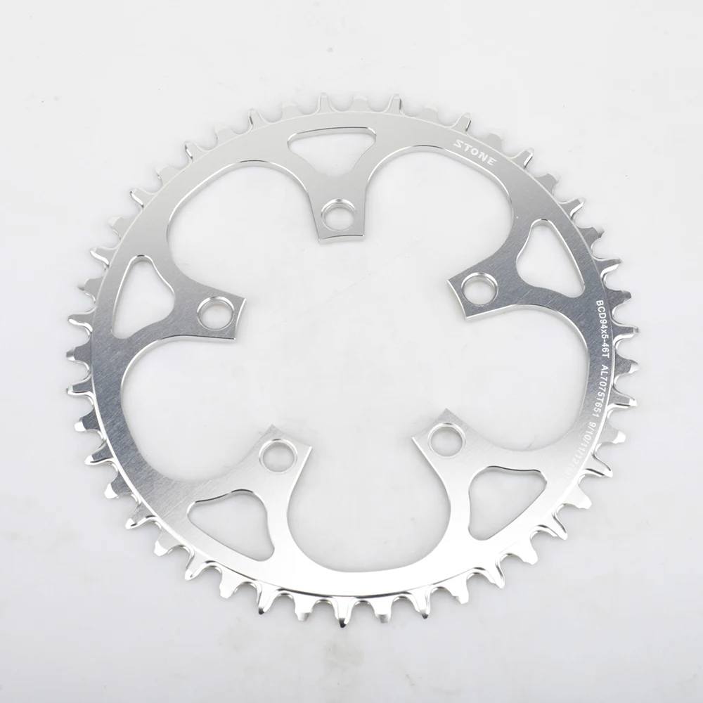 STONE BCD94 5Arms Chainring 94mm for SHIM ANO Vintage Classic Crank Silver Narrow Wide Teeth Chain Ring