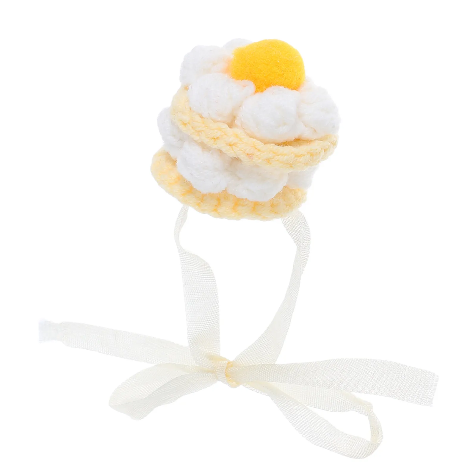 

Вязаная крючком мини-шапочка ручной работы в форме торта, подходит для мягких игрушек 10-17 см, маленькие вязаные праздничные шапочки для плюшевых животных, мини-шапки