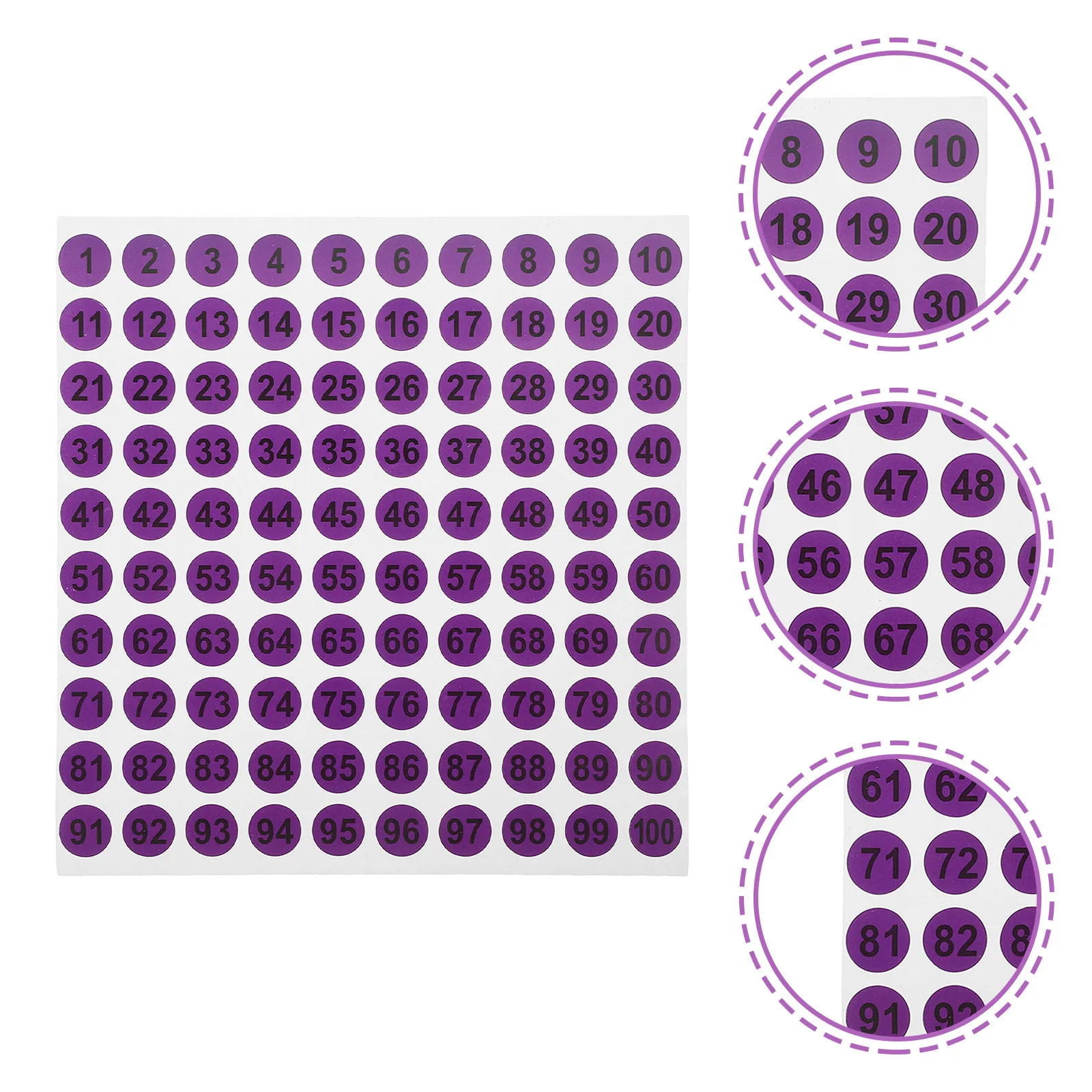 

50 Sheets Anti-Wear PVC Number Stickers Small Round Digital Labels for Classifying Cabinets Jars Keys Bottles Storage Sorting