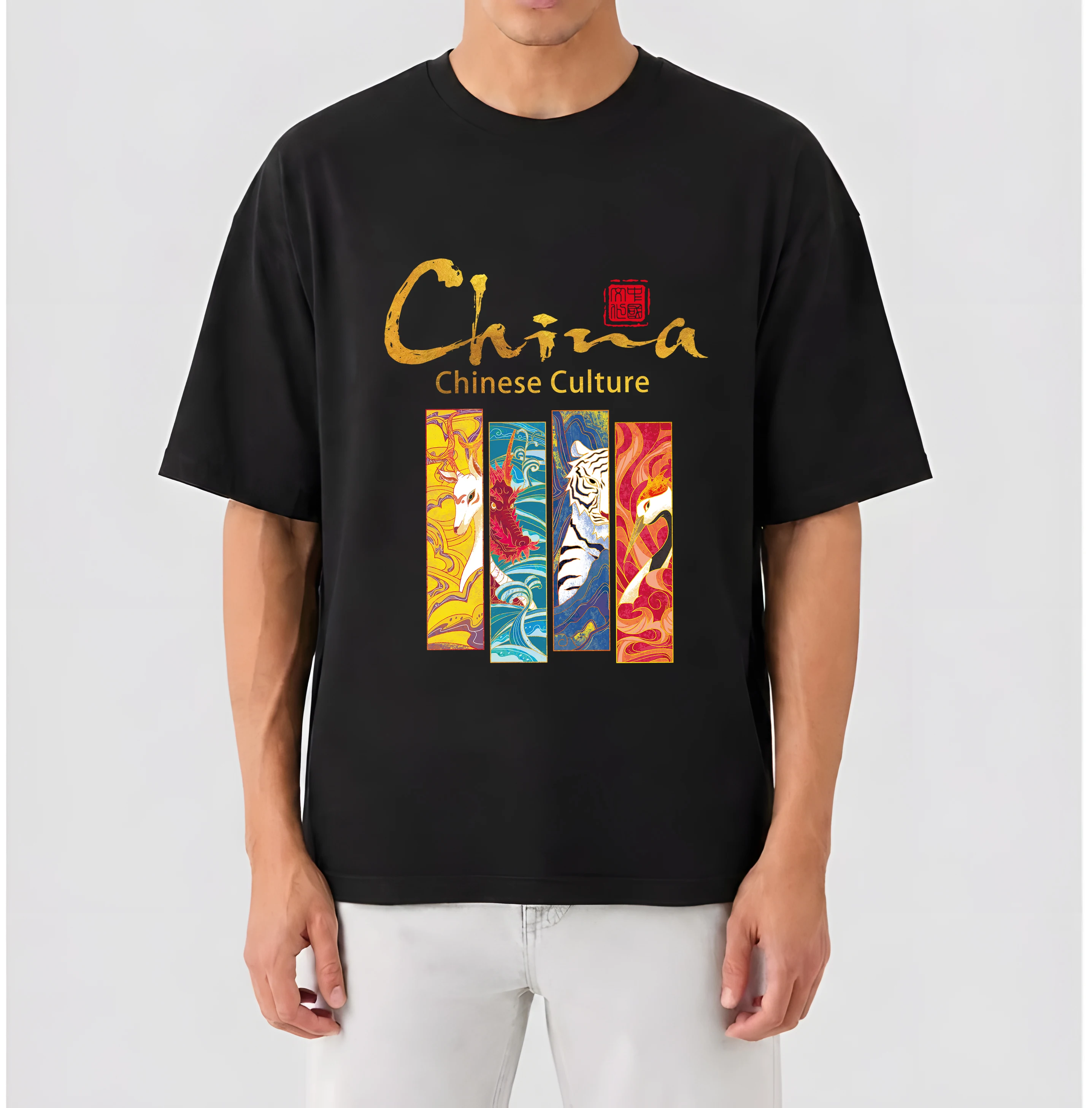 1pcs T shirt for men Summer 100% Cotton Short sleeve y2k clothing Hip-Hop Running top Solid color Casual Breathable Printed