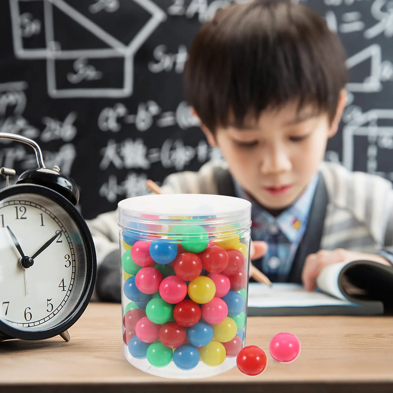 100Pcs Hollow Plastic Counting Balls Colorful 20Mm Track Ball Design for Math Probability Problems Elementary Educational