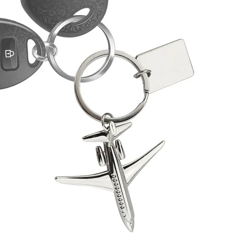 Metal Airplane Keychain Alloy Key Chains 3D Engraved Exquisite Creative Unique Fly Safe Key Ring 3D Model Aircraft Keychain view 5