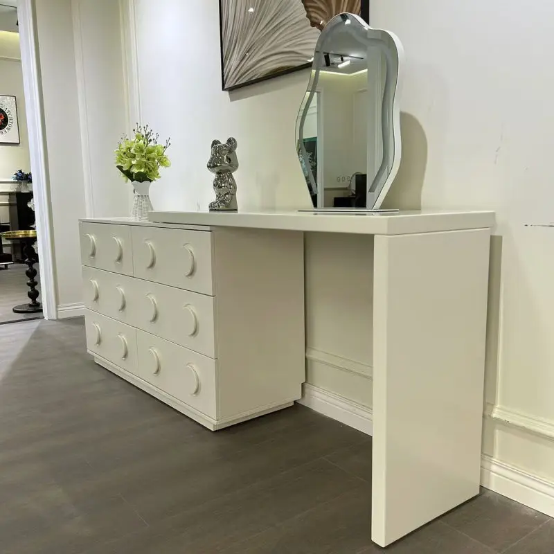 Dresser set Dresser with LED light Makeup mirror with 6 drawers Dresser