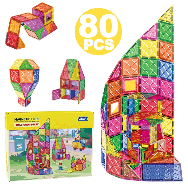 

Magnetic Building Blocks Big Size DIY Magnets Toy for Kids Designer Assemble Bricks Construction Set Christmas Gift for Children