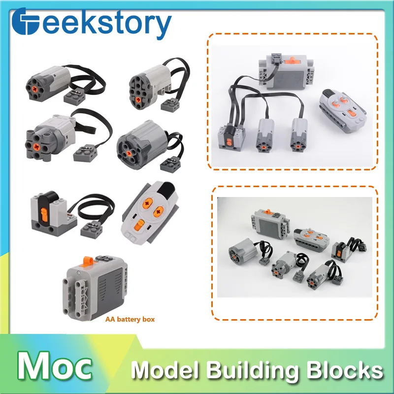 M/L/XL/Sever Motor DIY Blocks Parts MOC Remote Control Multi-Combination Set Technology Building Blocks Power Group PF Bricks